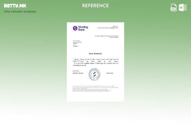 Модерен стил, шаблон за референца на банката Старлинг на Обединетото Кралство